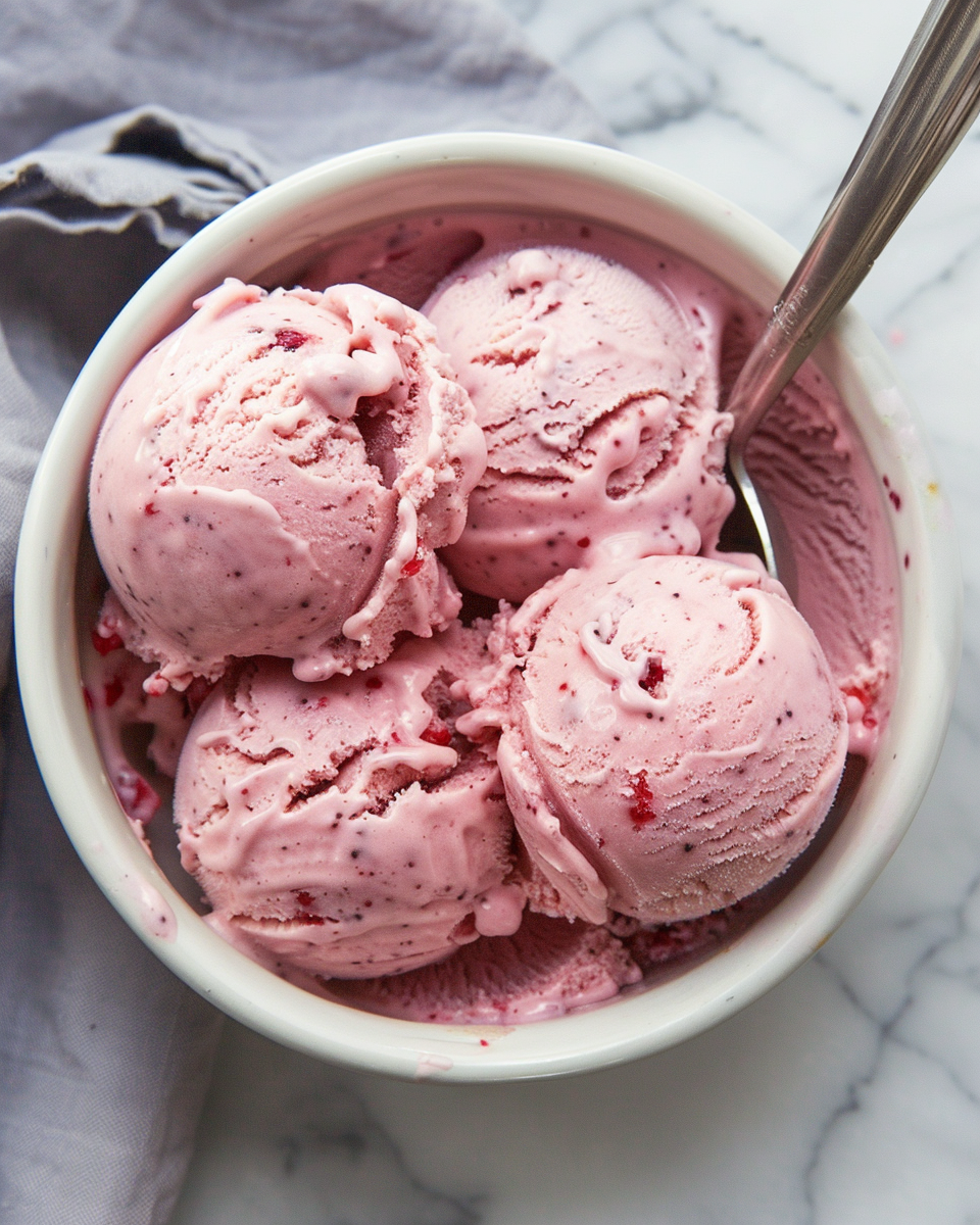 Raspberry-Orange Banana Ice Cream