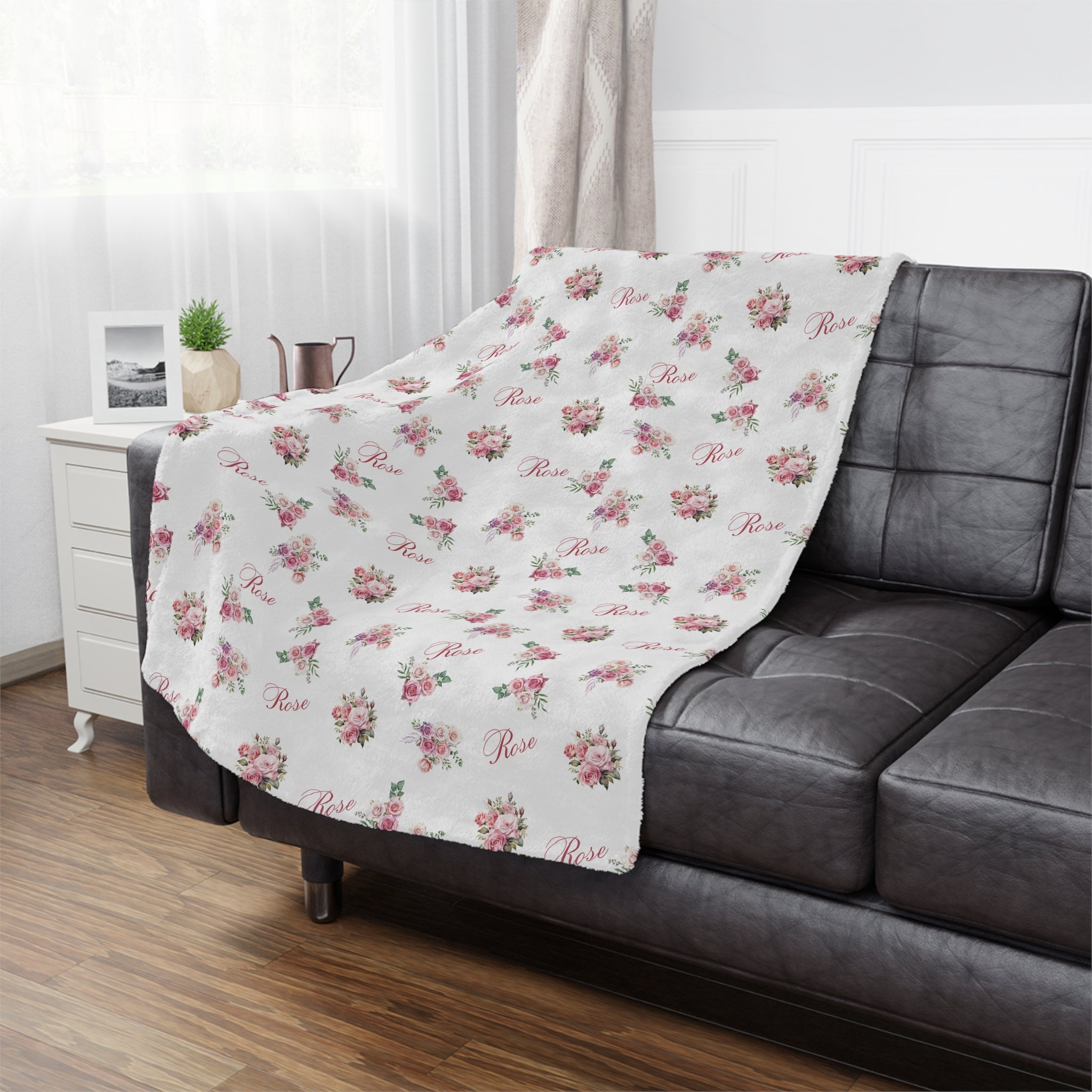 Light Pink Rose Girl Minkey Blanket
