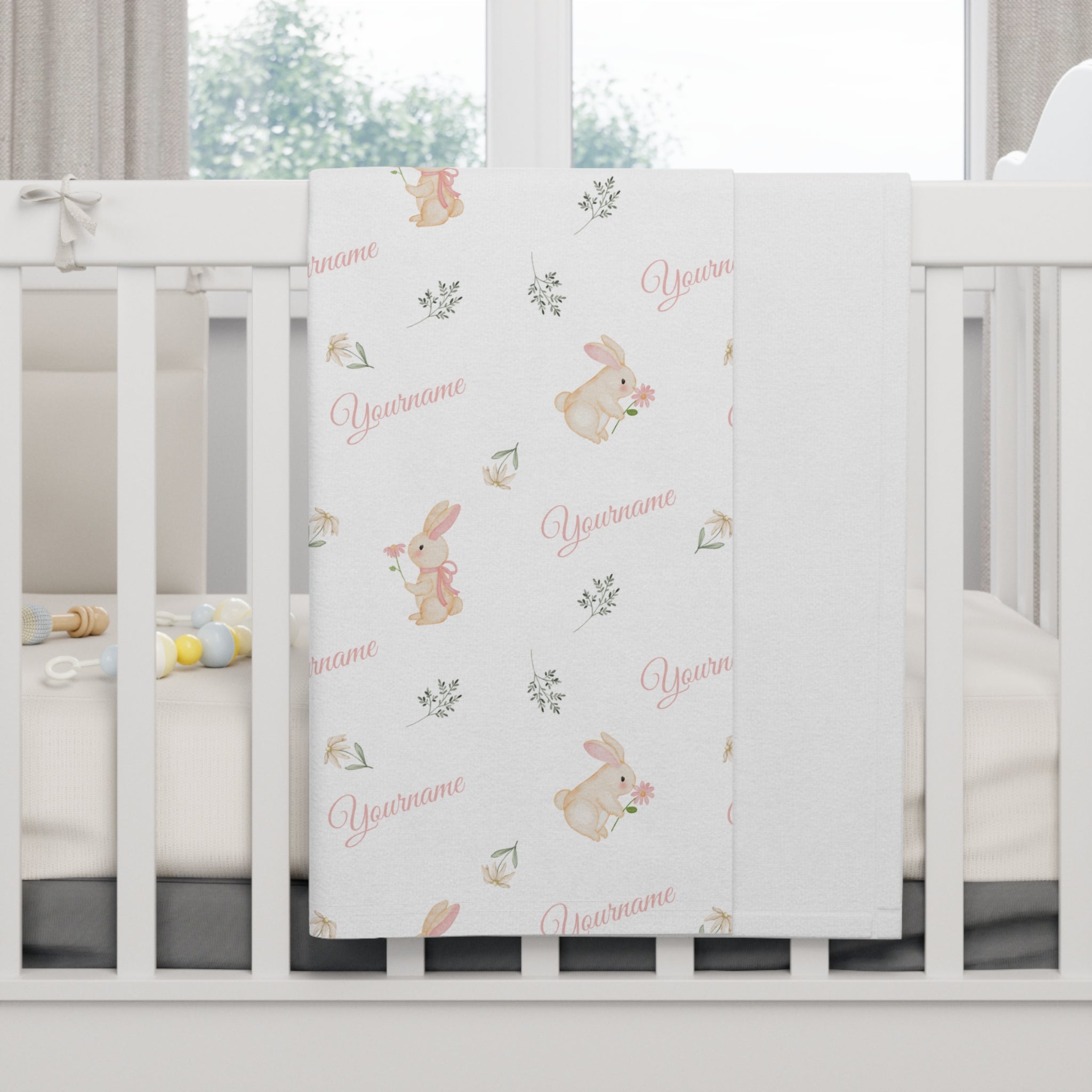 Rabbit Flower Girl Blanket