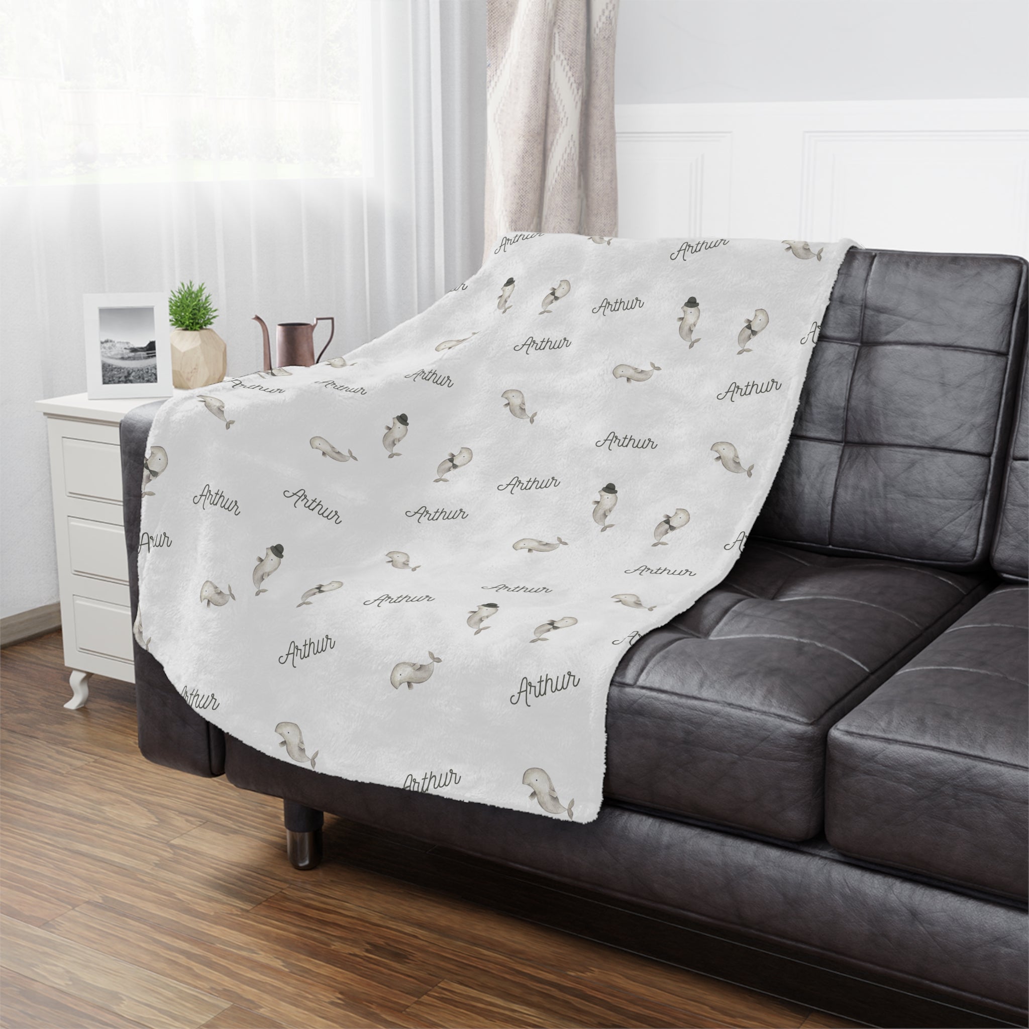 Whale Boy Minkey Blanket