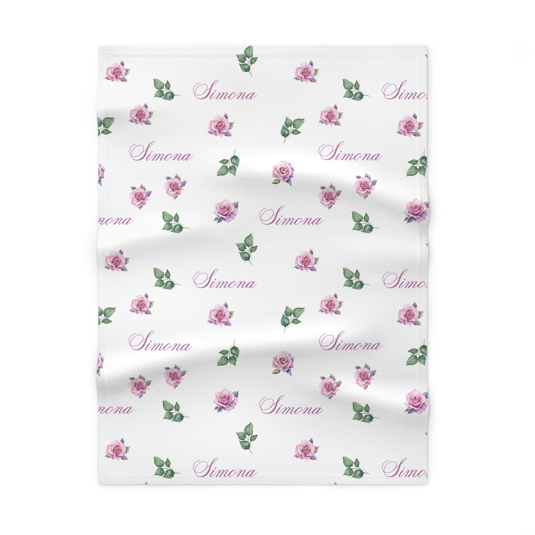 Pink Rose Fleece Blanket