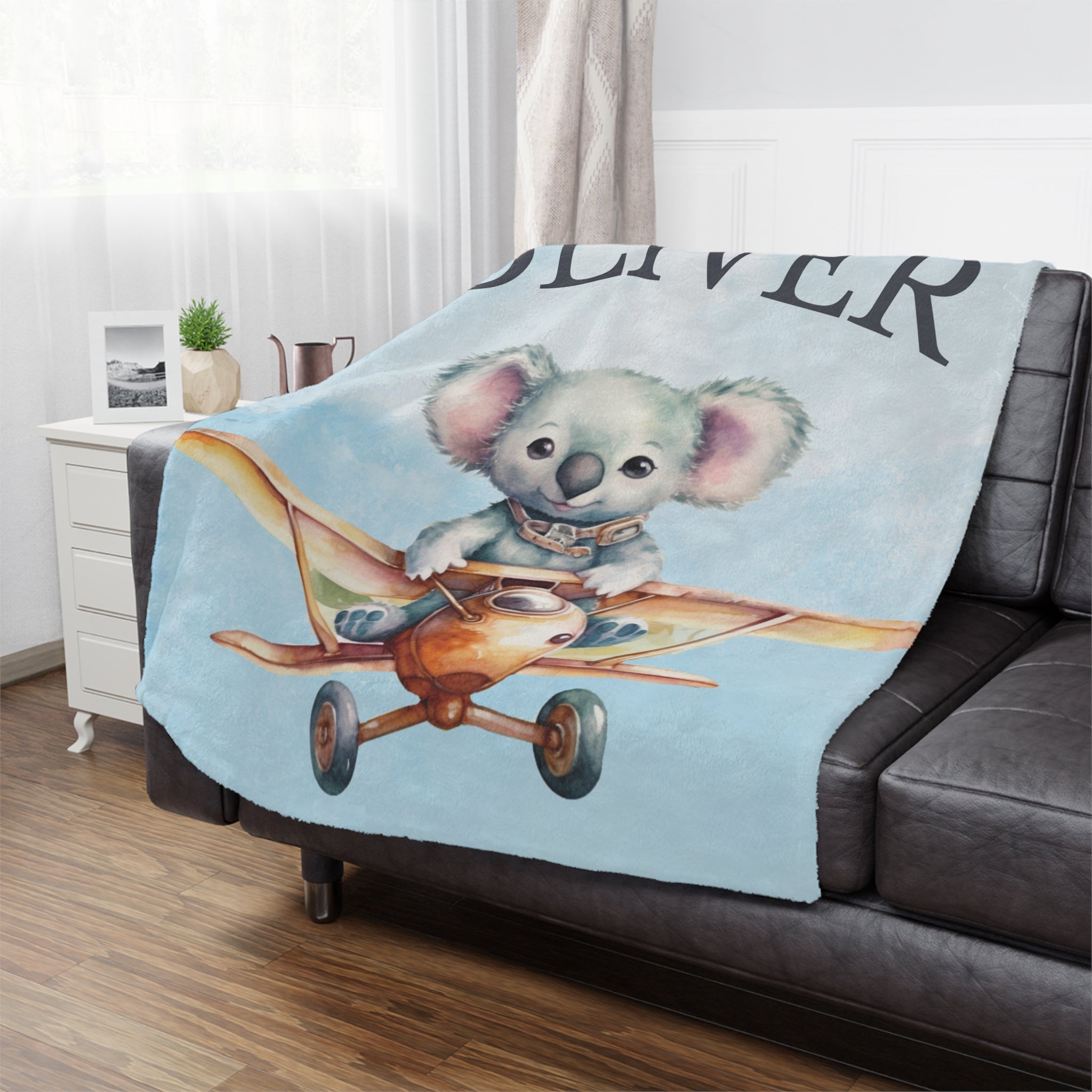 Flying Koala Boy Artistic Blanket