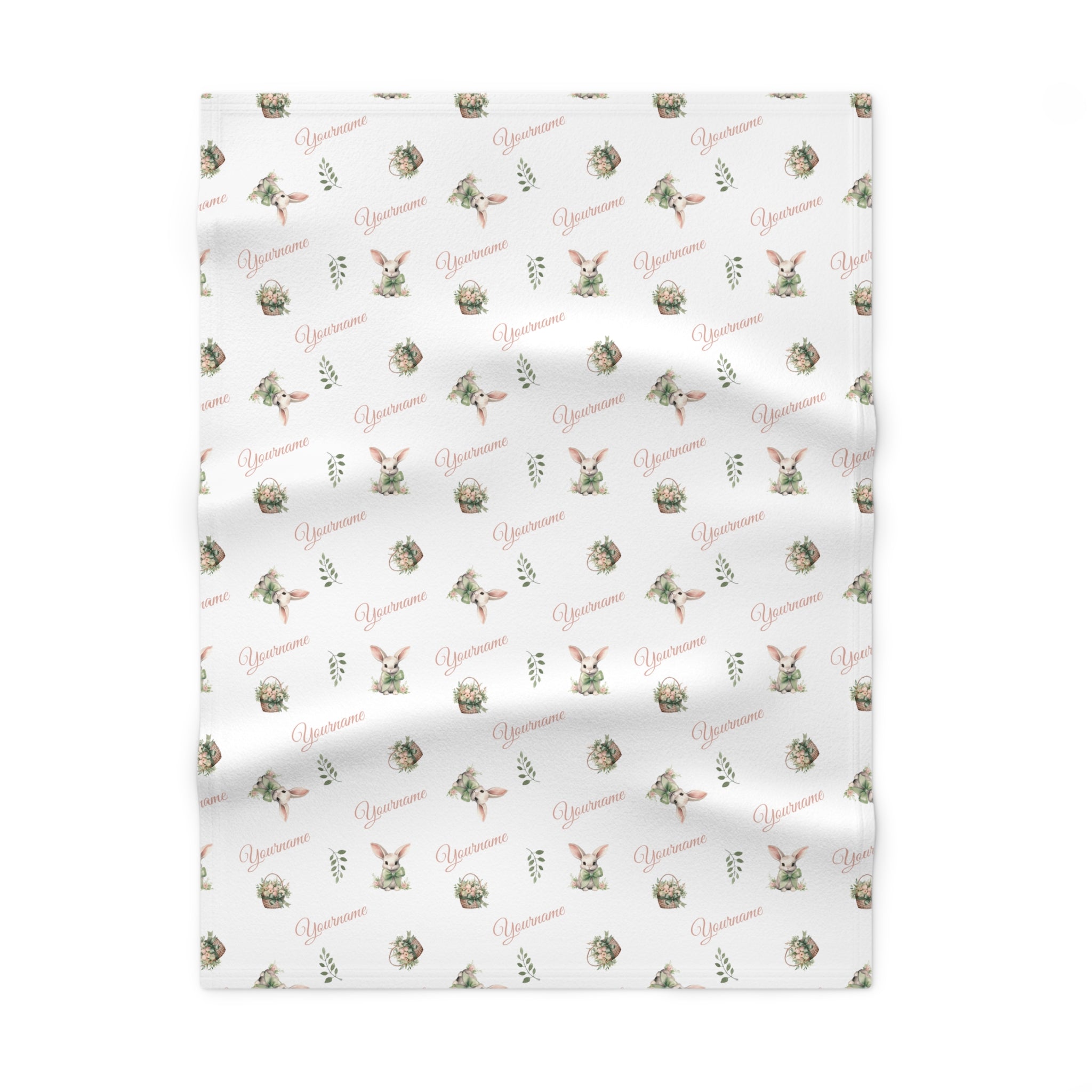 Green Easter Rabbit Girls Blanket