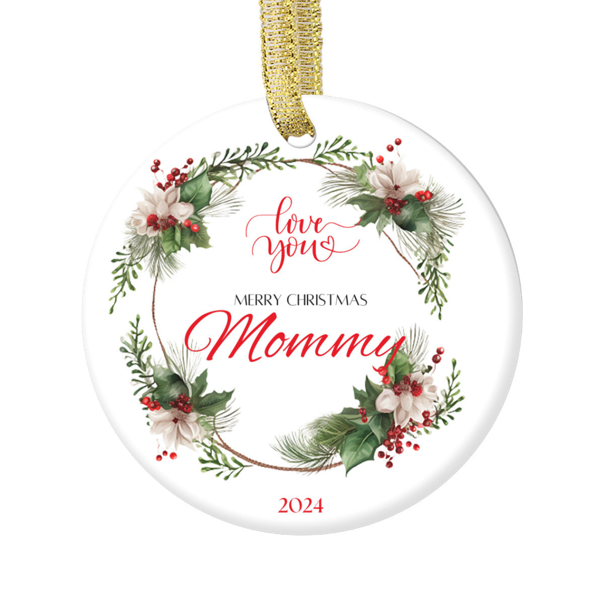 Green and red Christmas ornament