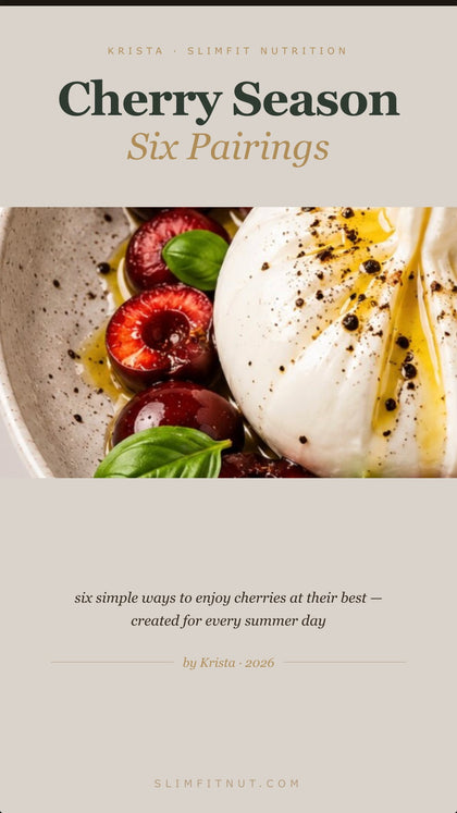 Cherry Season — Six Pairings free guide cover by Krista, Slim Fit Nutrition